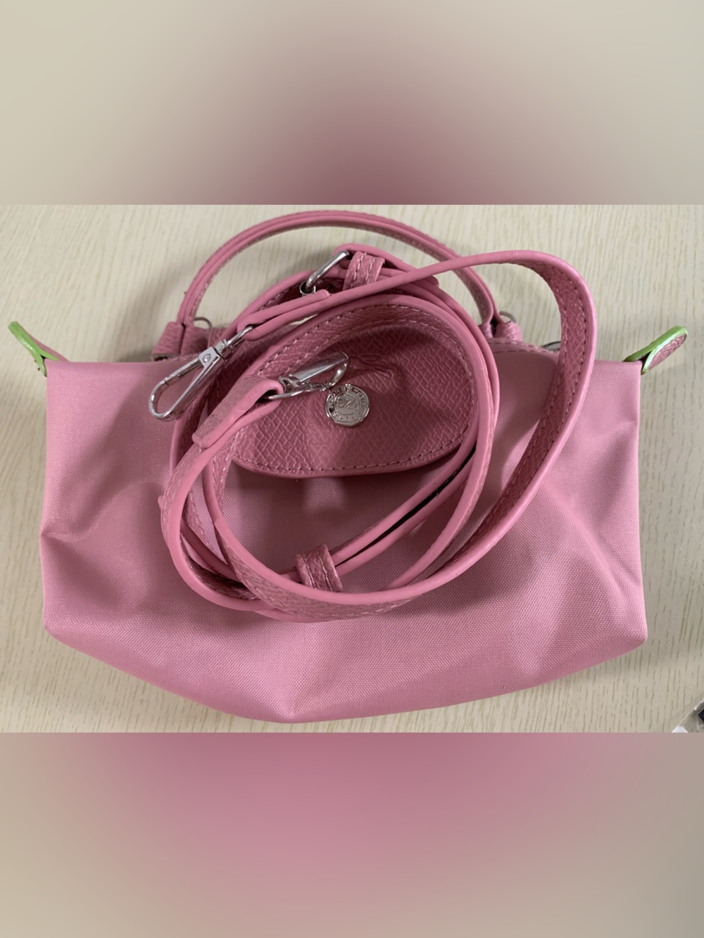 Pink Crossbody Bag with Detachable Strap